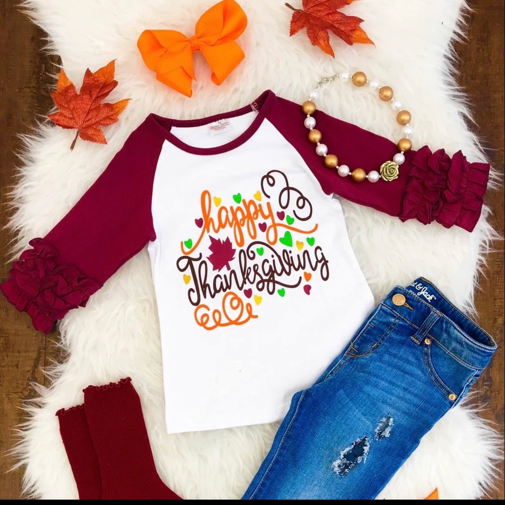 "Happy thanksgiving" raglan
